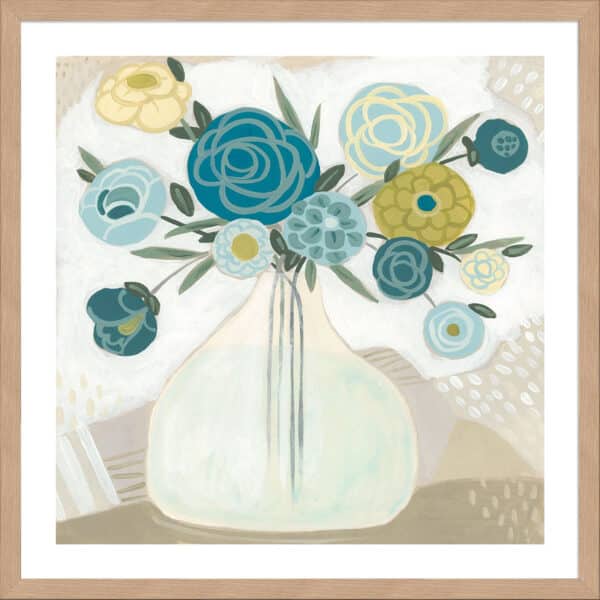 Blue Bohemian Bouquet II - 5cm White Border