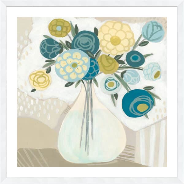 Blue Bohemian Bouquet I - 5cm White Border - Image 2