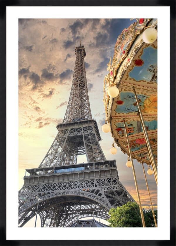 Eiffel Tower and Carousel - 5cm White Border - Image 3