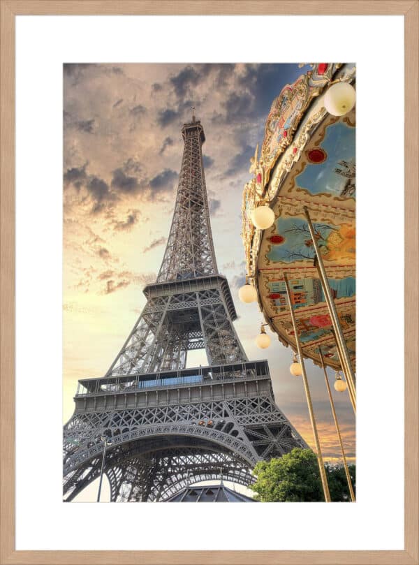 Eiffel Tower and Carousel - 10cm Mount Board