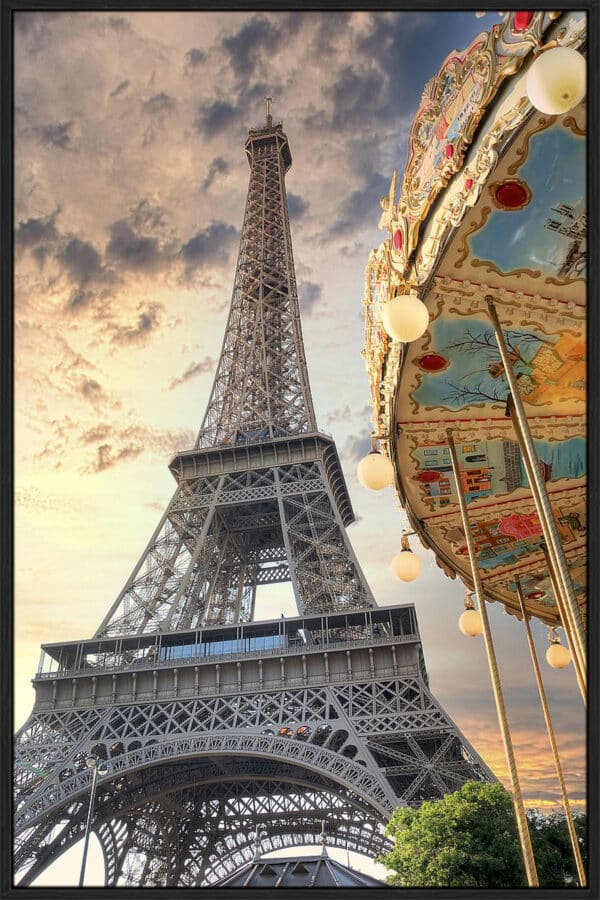 Eiffel Tower and Carousel - Canvas - Image 3