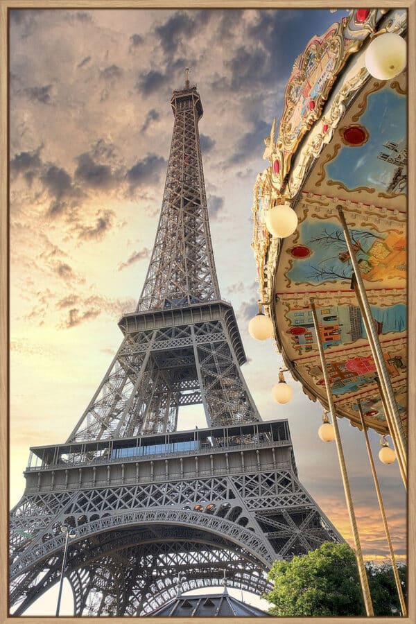 Eiffel Tower and Carousel - Canvas