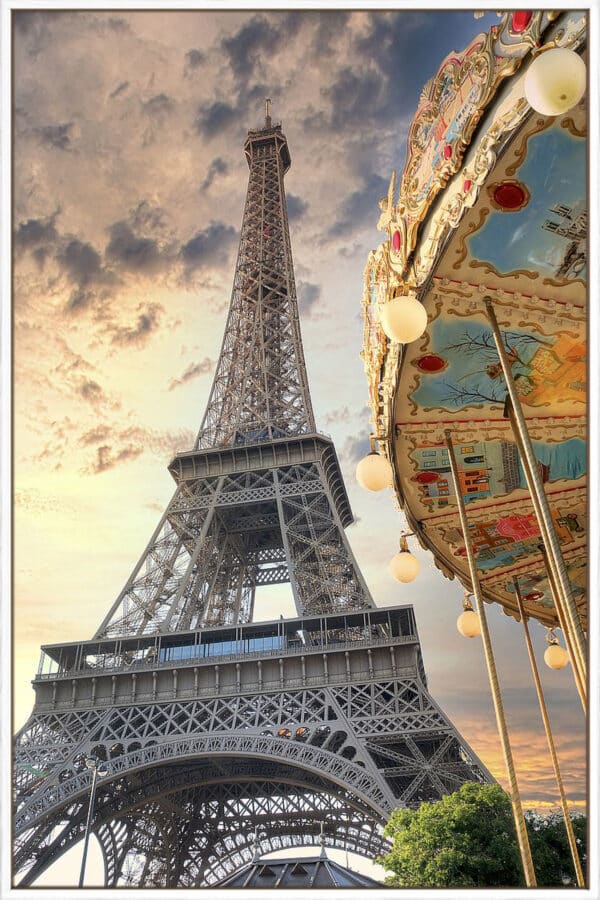 Eiffel Tower and Carousel - Canvas - Image 2