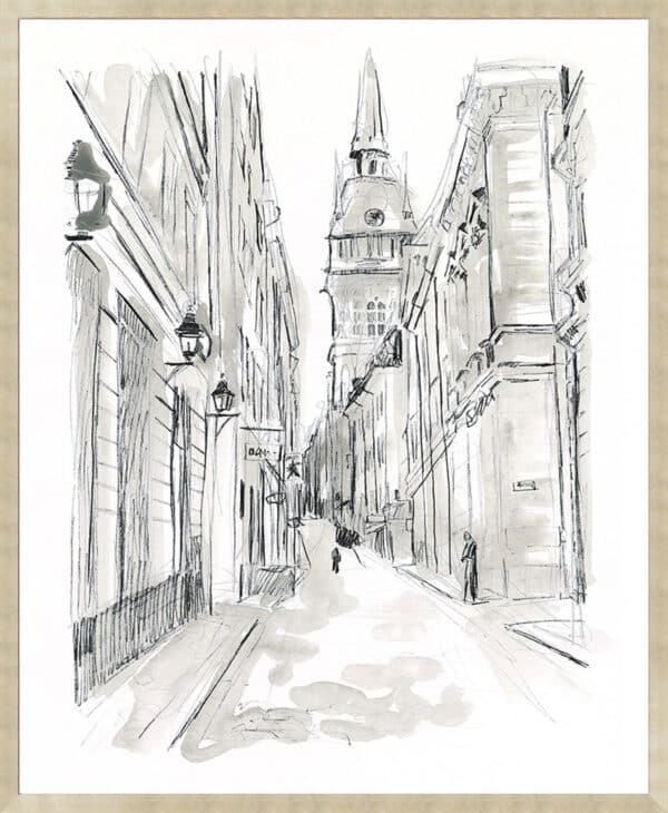 European City Sketch III - Framed to Edge - Image 4