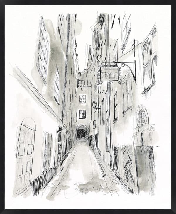 European City Sketch I - Framed to Edge - Image 3