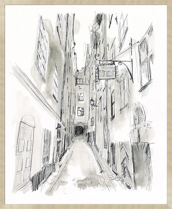 European City Sketch I - Framed to Edge - Image 2