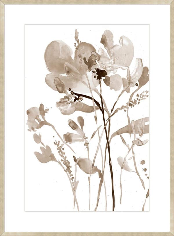 Neutral Floral Overlay I - 10cm Mount Board