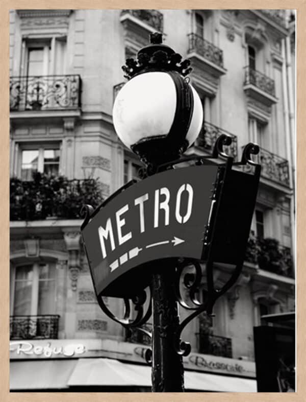 Paris Metro - Monochrome - Framed to Edge - Image 2