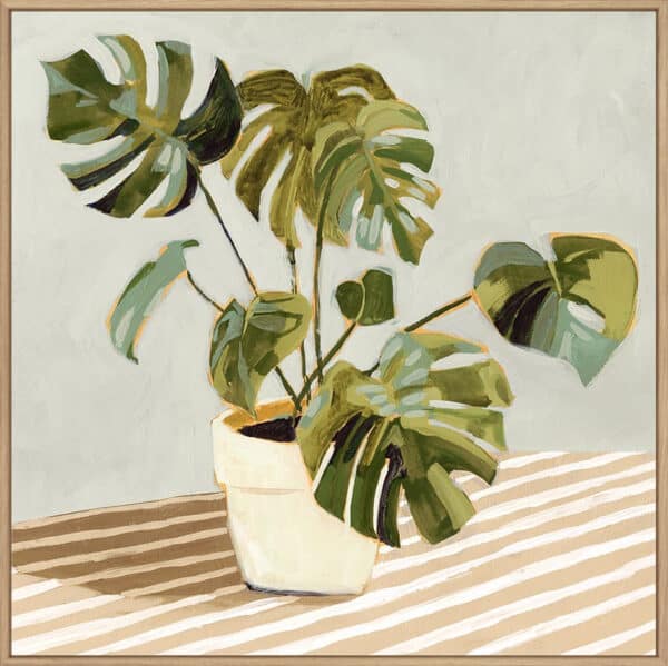 Plant on Stripes II - Canvas