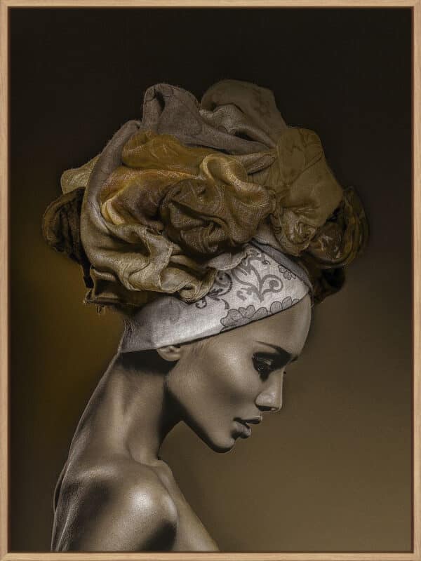 Woman in Thought, Gold - Canvas - Image 3