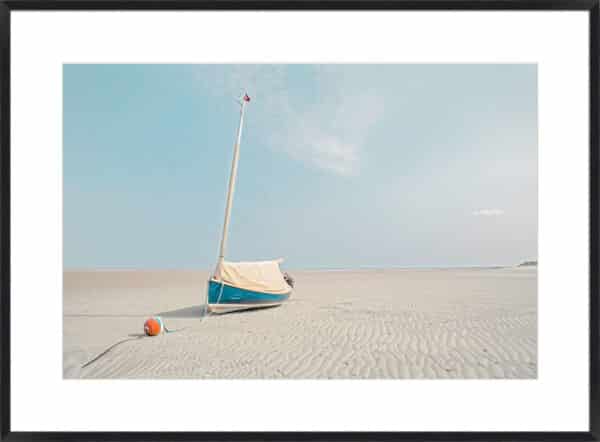 Sailboat in Teal and Coral - 10cm Mount Board - Image 4