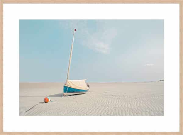 Sailboat in Teal and Coral - 10cm Mount Board - Image 3