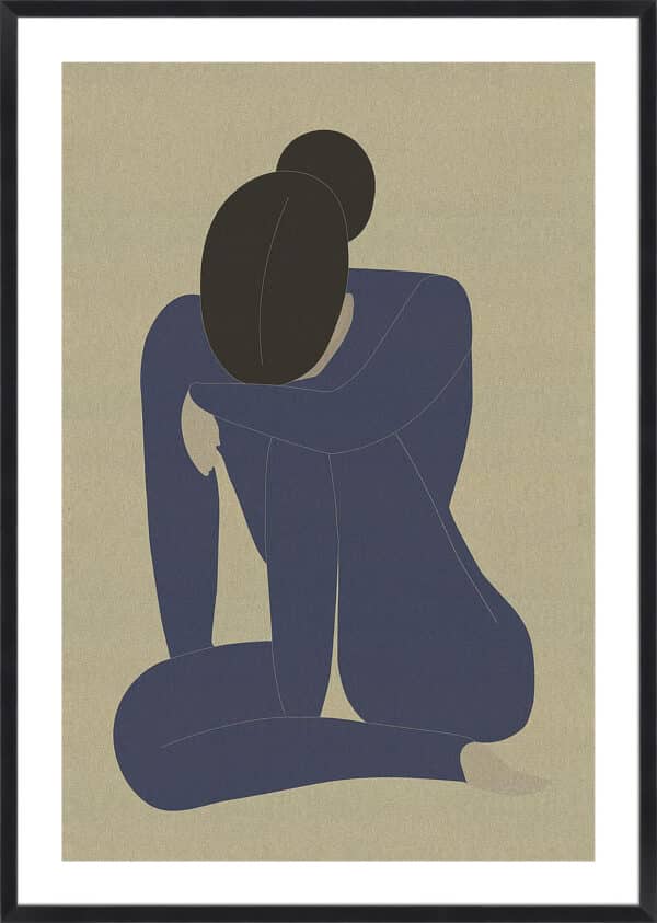 Woman in Thought - 5cm White Border