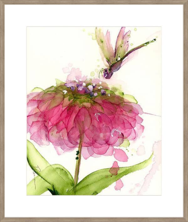 Dragonfly and Zinnia - 10cm Mount Board