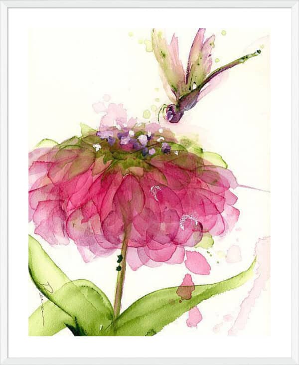 Dragonfly and Zinnia - 5cm White Border - Image 5