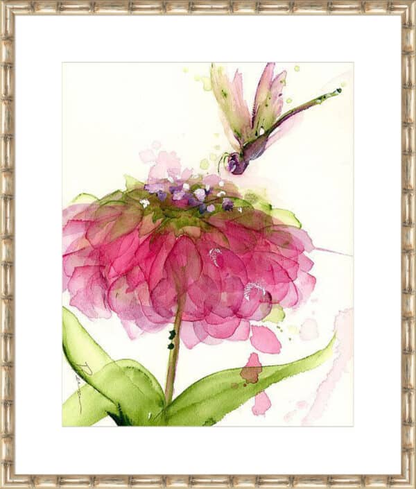 Dragonfly and Zinnia - 10cm Mount Board - Image 3