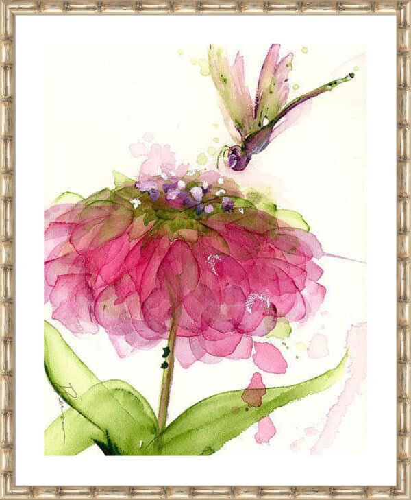 Dragonfly and Zinnia - 5cm White Border - Image 2