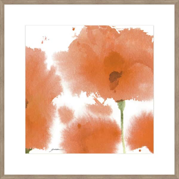 Red Orange Poppies - 10cm Mount Board