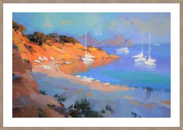 Evening Boats - 5cm White Border