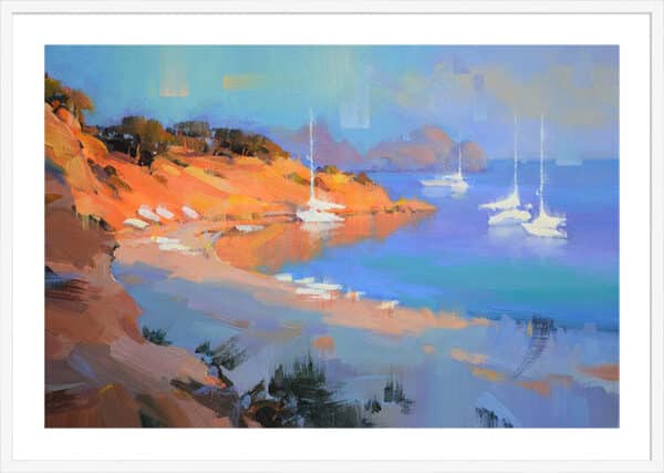 Evening Boats - 5cm White Border - Image 4