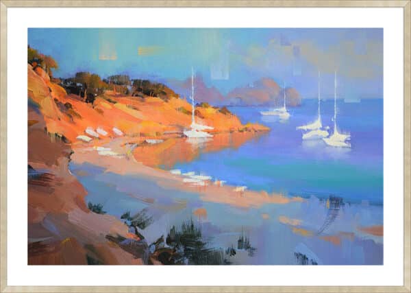 Evening Boats - 5cm White Border - Image 2