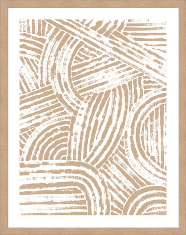 Pattern Maze in Apricot II - 5cm White Border