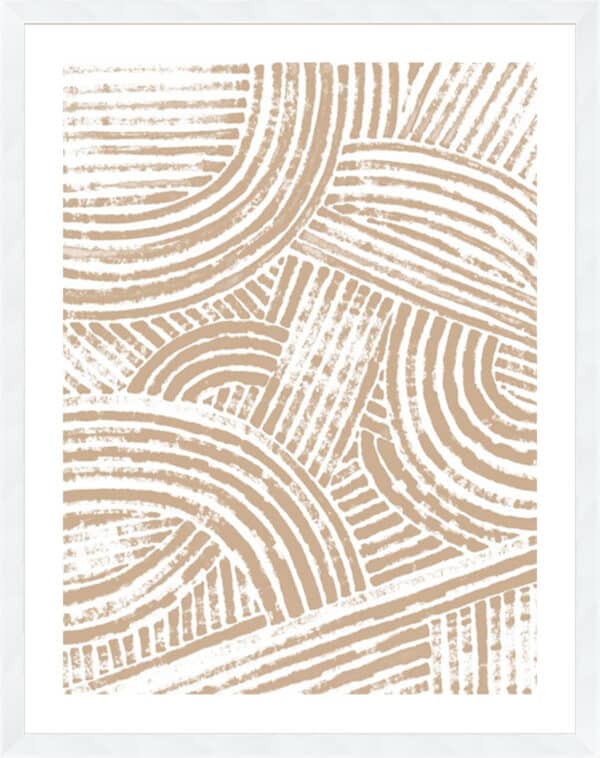 Pattern Maze in Apricot I - 5cm White Border - Image 3