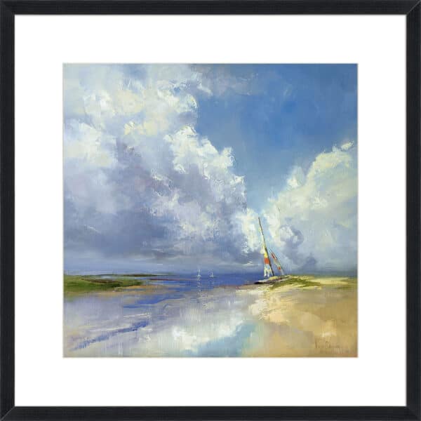 Sailboat on a Sandy Beach - 10cm Mount Board - Image 3