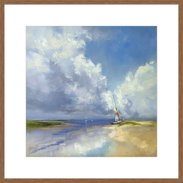 Sailboat on a Sandy Beach - 10cm Mount Board - Image 2