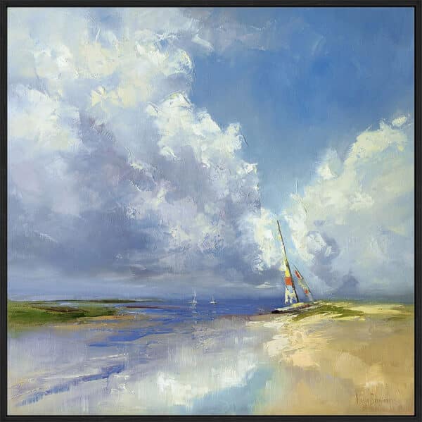 Sailboat on a Sandy Beach - Canvas - Image 4