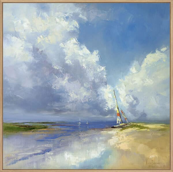 Sailboat on a Sandy Beach - Canvas - Image 2