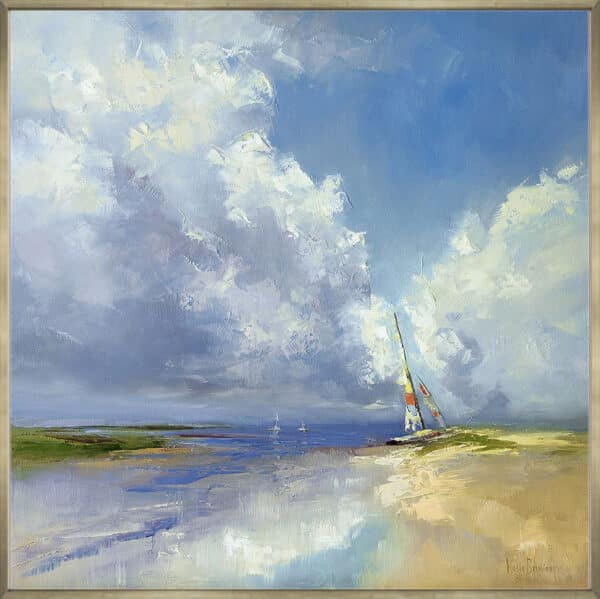 Sailboat on a Sandy Beach - Canvas - Image 3