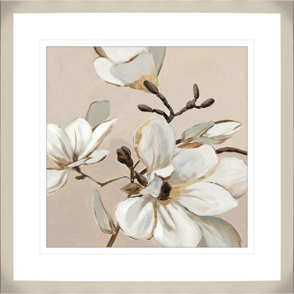 White Magnolia Branch I - 10cm Mount Board