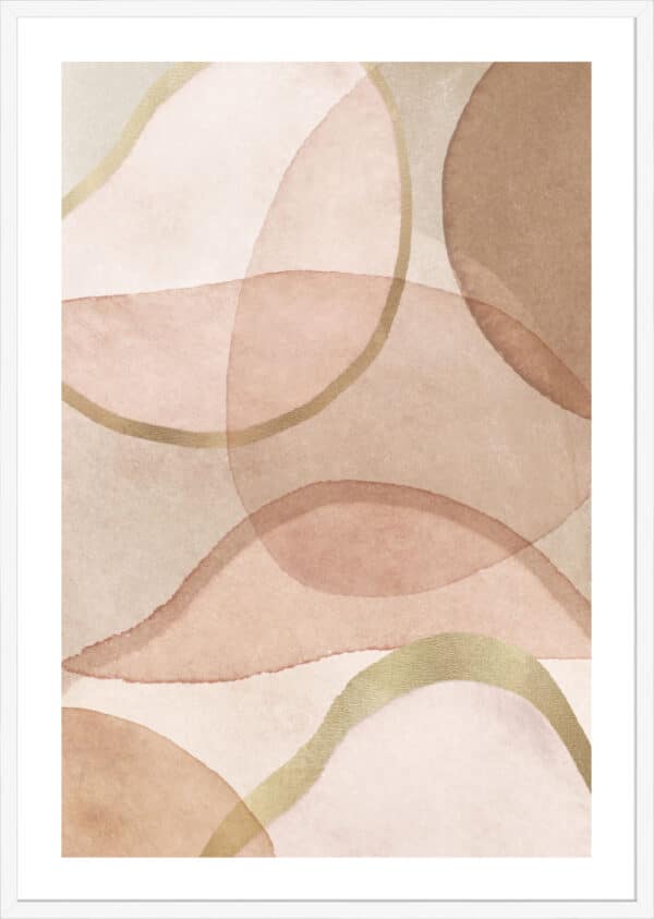 Blush and Brown Abstract - 5cm White Border - Image 3