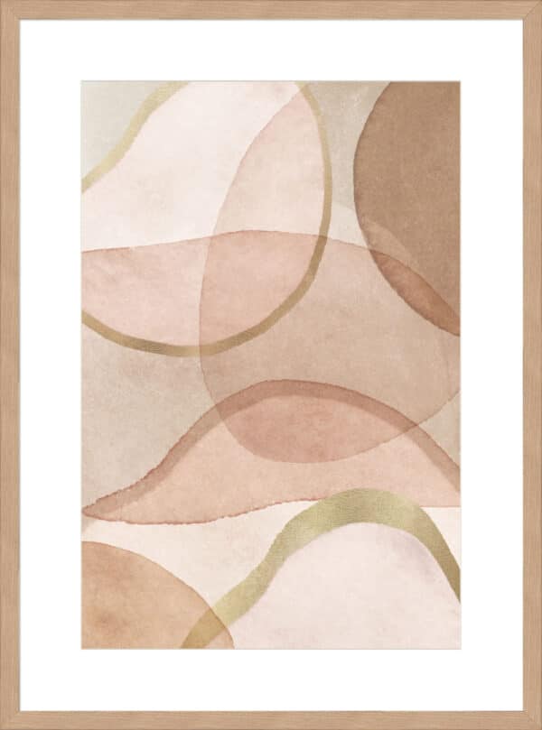 Blush and Brown Abstract - 10cm Mount Board