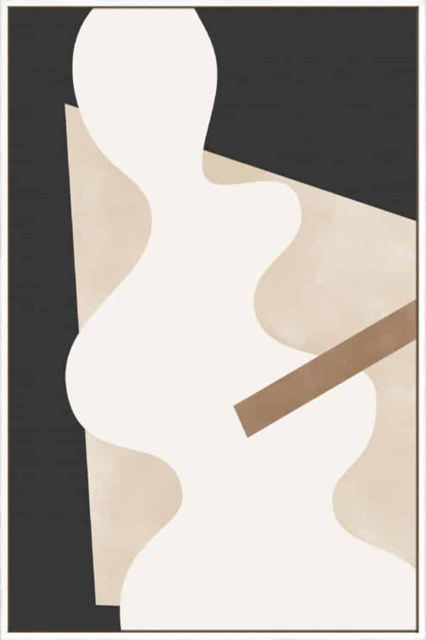 Beige Graphic Curves - Canvas - Image 2