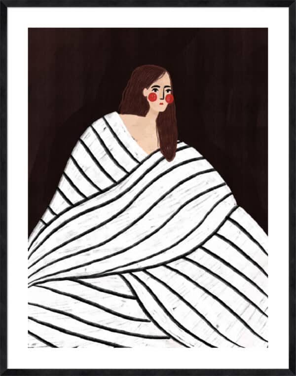 The Woman With Black and White Stripes - 5cm White Border - Image 4