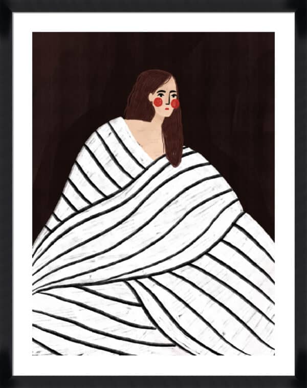 The Woman With Black and White Stripes - 5cm White Border - Image 3