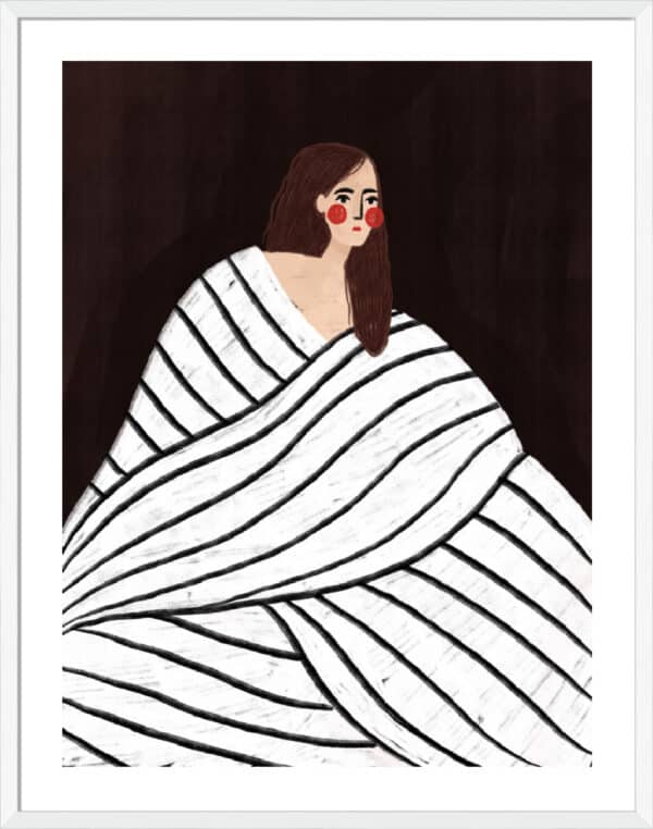 The Woman With Black and White Stripes - 5cm White Border - Image 2