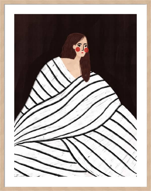 The Woman With Black and White Stripes - 5cm White Border