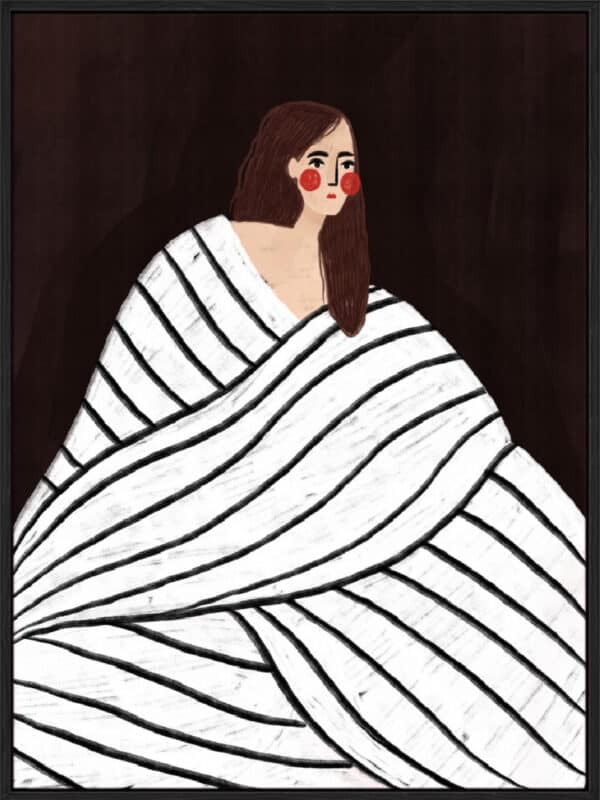 The Woman With Black and White Stripes - Canvas - Image 3