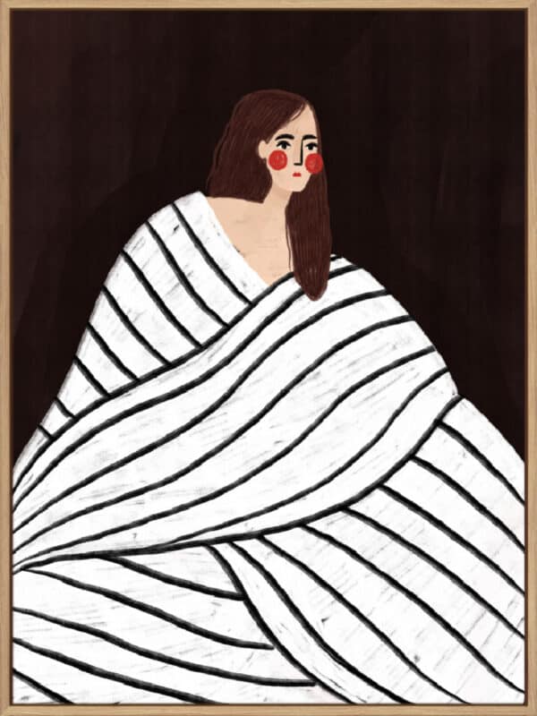 The Woman With Black and White Stripes - Canvas