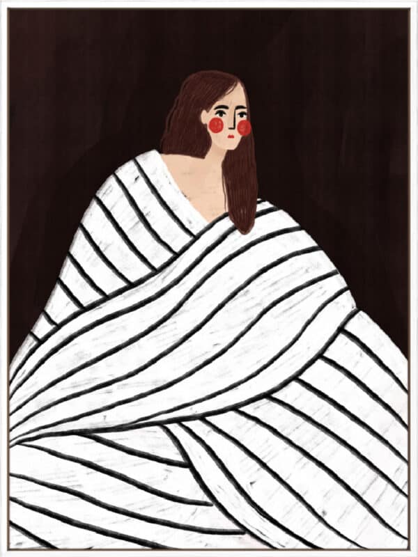 The Woman With Black and White Stripes - Canvas - Image 2